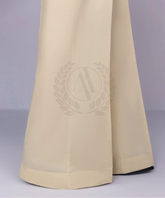 BEIGE COTTON BOOT CUT PANT